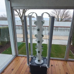 (Yeni Ürün)24 lü Büyük Aeroponik Dikey Topraksız Tarım  Yetiştirme Sistemi(42 lt Tank)Full Set (Aydınlatmalı 4x20 watt Grow Led)