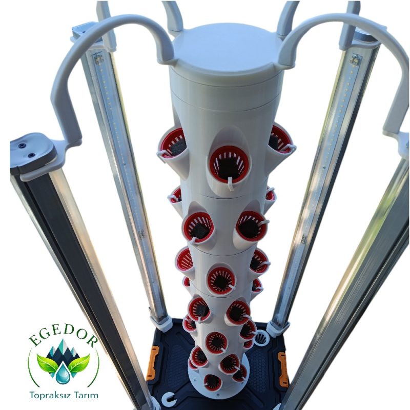 35 Gözlü Dikey Topraksız Tarım Sistemi(Full Set)( 4×20 watt Grow Led) - Görsel 2