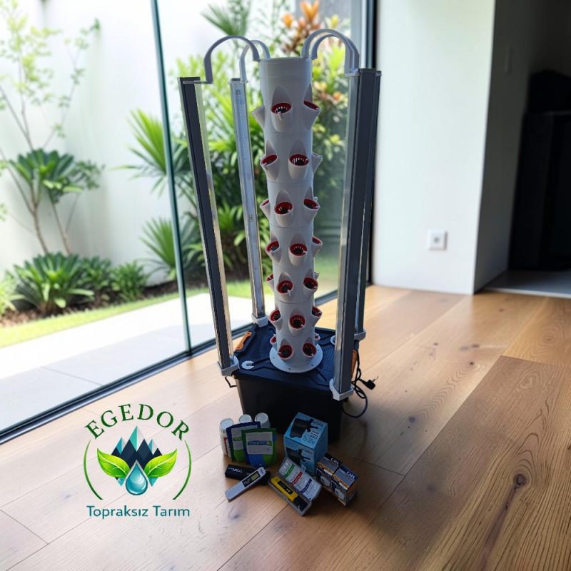 35 Gözlü Dikey Topraksız Tarım Sistemi(Full Set)( 4×20 watt Grow Led) - Görsel 3